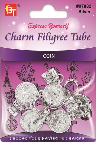 BRAID JEWELRY CHARMS-COIN - SILVER 